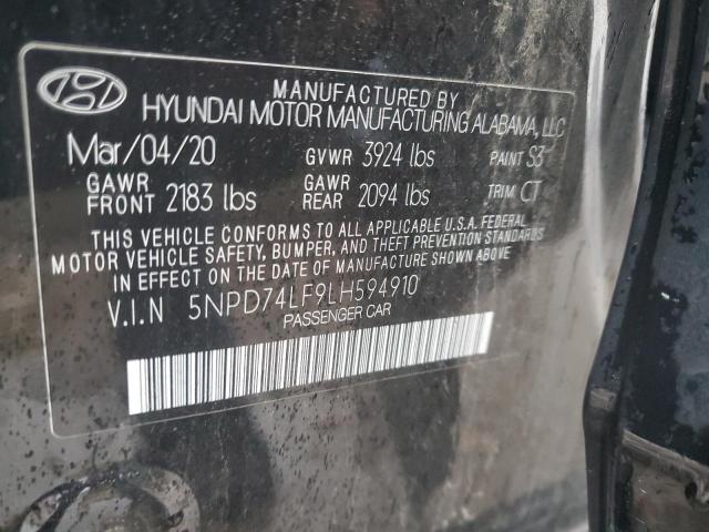 5NPD74LF9LH594910 - 2020 HYUNDAI ELANTRA SE BLACK photo 13