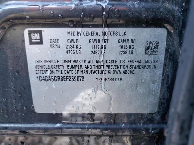 1G4GA5GR8EF259073 - 2014 BUICK LACROSSE CHARCOAL photo 12