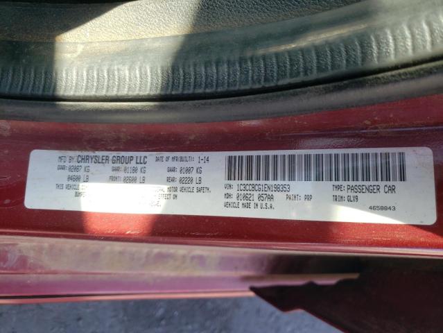 1C3CCBCG1EN198353 - 2014 CHRYSLER 200 LIMITED MAROON photo 13