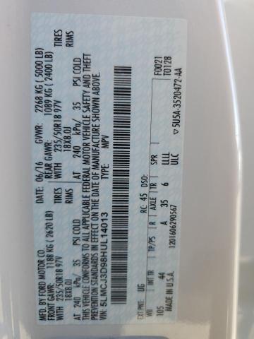 5LMCJ3D98HUL14013 - 2017 LINCOLN MKC RESERVE WHITE photo 13