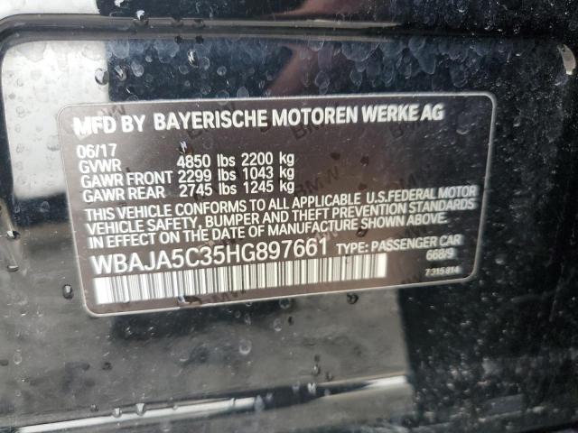 WBAJA5C35HG897661 - 2017 BMW 530 I BLACK photo 13