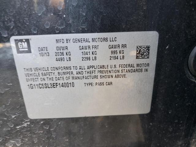 1G11C5SL3EF140010 - 2014 CHEVROLET MALIBU 1LT CHARCOAL photo 13