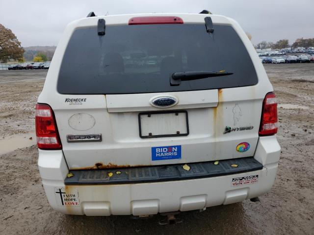 1FMCU493X9KC98205 - 2009 FORD ESCAPE HYBRID WHITE photo 6