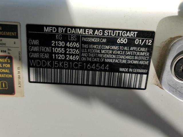 WDDKJ5KB1CF164544 - 2012 MERCEDES-BENZ E 350 WHITE photo 12