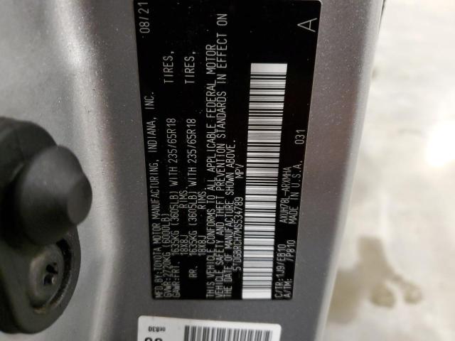 5TDGBRCH7MS534789 - 2021 TOYOTA HIGHLANDER HYBRID XLE SILVER photo 14