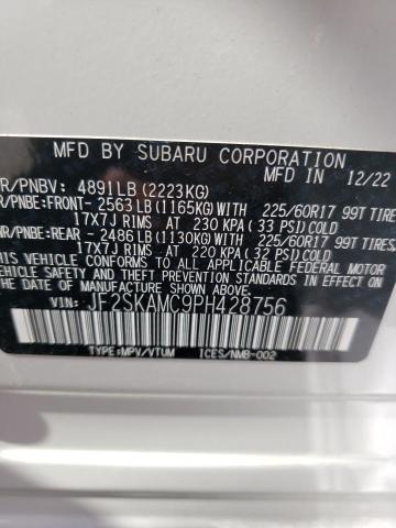 JF2SKAMC9PH428756 - 2023 SUBARU FORESTER WILDERNESS WHITE photo 13