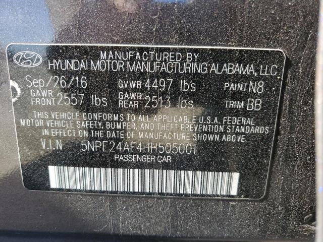 5NPE24AF4HH505001 - 2017 HYUNDAI SONATA SE BLACK photo 13