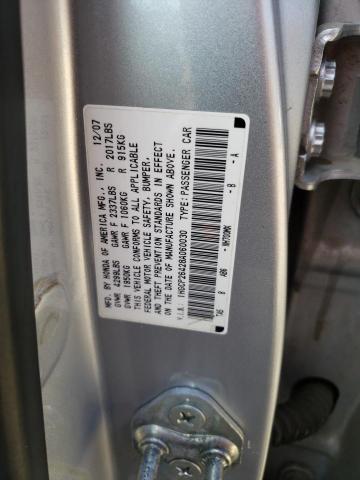 1HGCP26428A060030 - 2008 HONDA ACCORD LXP SILVER photo 12