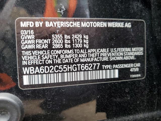 WBA6D2C55HGT66277 - 2017 BMW 640 XI GRAN COUPE BLACK photo 12