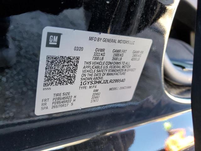 1GYS3HKJ2LR299540 - 2020 CADILLAC ESCALADE ESV LUXURY BLACK photo 14