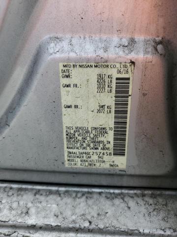 1N4AL3AP4GC257458 - 2016 NISSAN ALTIMA 2.5 SILVER photo 12