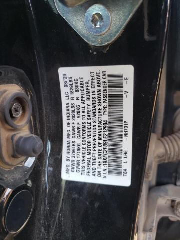 19XFC2F89LE212904 - 2020 HONDA CIVIC SPORT შავი ფოტო 12