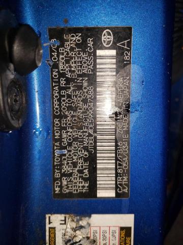 JTDBL40E599047388 - 2009 TOYOTA COROLLA BASE BLUE photo 12