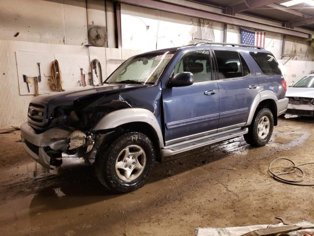 5TDBT44A42S059725 - 2002 TOYOTA SEQUOIA SR5 BLUE photo 1