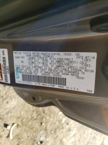 5TFUU4ENXBX001152 - 2011 TOYOTA TACOMA ACCESS CAB ყავისფერი ფოტო 12