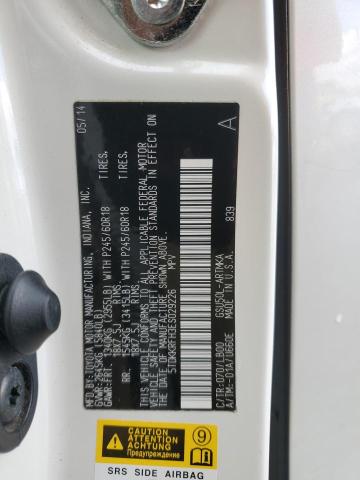 5TDKKRFH3ES029226 - 2014 TOYOTA HIGHLANDER XLE Ağ foto 13