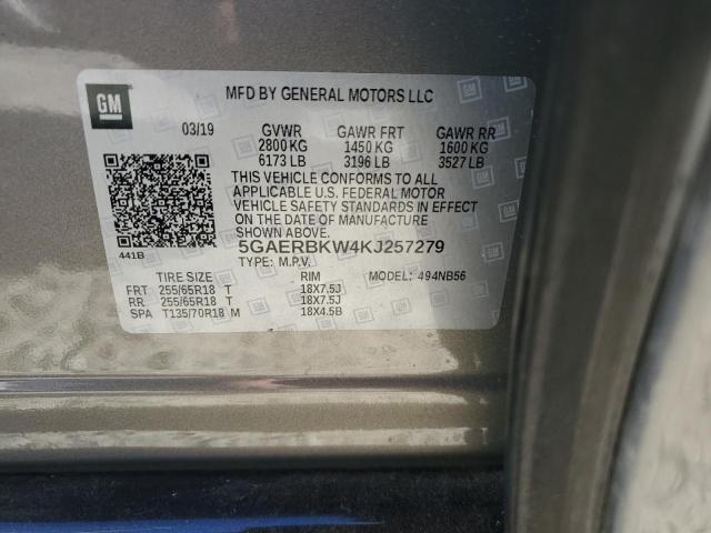 5GAERBKW4KJ257279 - 2019 BUICK ENCLAVE ESSENCE 灰色 照片 13