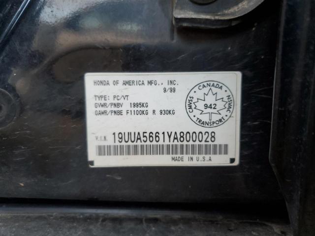 19UUA5661YA800028 - 2000 ACURA 3.2TL BLACK photo 13