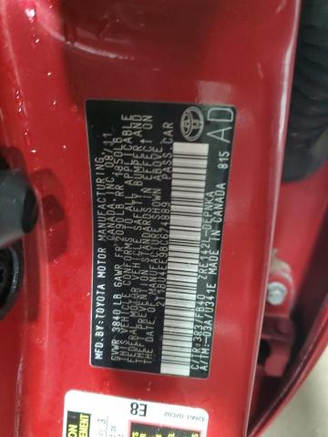 2T1BU4EE9BC674889 - 2011 TOYOTA COROLLA BASE RED photo 12