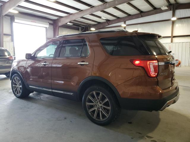 1FM5K8F88HGA41602 - 2017 FORD EXPLORER LIMITED ORANGE photo 2