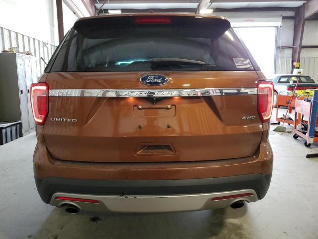 1FM5K8F88HGA41602 - 2017 FORD EXPLORER LIMITED ORANGE photo 6