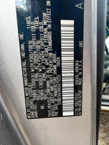 5TBBT44146S475255 - 2006 TOYOTA TUNDRA ACCESS CAB SR5 GRAY photo 10