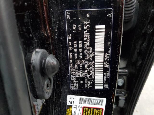 5TDGZRAH8MS085797 - 2021 TOYOTA HIGHLANDER XLE BLACK photo 12