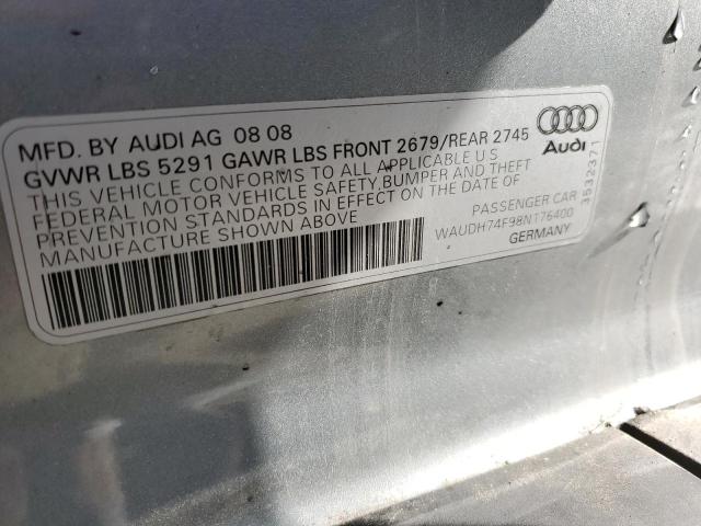 WAUDH74F98N176400 - 2008 AUDI A6 3.2 QUATTRO GRAY photo 12