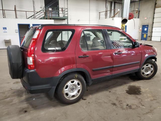 JHLRD68516C003059 - 2006 HONDA CR-V LX BURGUNDY photo 3