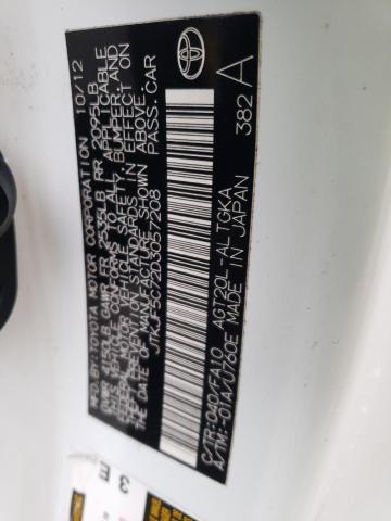 JTKJF5C72D3057208 - 2013 TOYOTA SCION TC 白色 照片 12