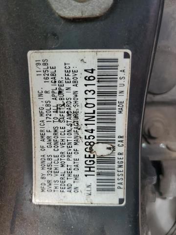 1HGEG8541NL013164 - 1992 HONDA CIVIC DX GRAY photo 12