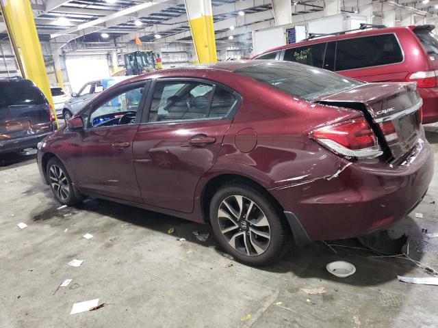 19XFB2F91DE278098 - 2013 HONDA CIVIC EXL MAROON photo 2