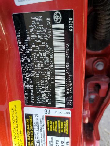 4T4BF1FK8CR160020 - 2012 TOYOTA CAMRY BASE RED photo 12
