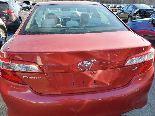 4T4BF1FK8CR160020 - 2012 TOYOTA CAMRY BASE RED photo 6