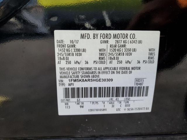 1FM5K8AR5HGE30309 - 2017 FORD EXPLORER POLICE INTERCEPTOR BLACK photo 14