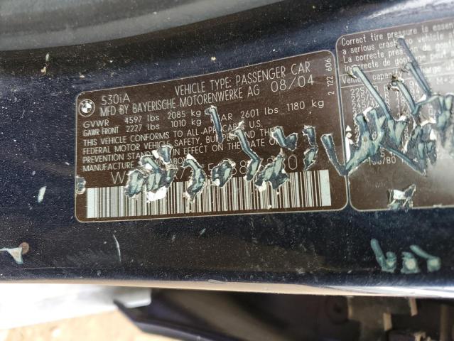 WBANA73554B813280 - 2004 BMW 5 SERIES I ლურჯი ფოტო 12