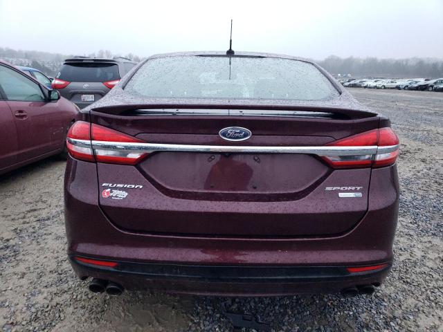 3FA6P0VPXHR302344 - 2017 FORD FUSION SPORT MAROON photo 6