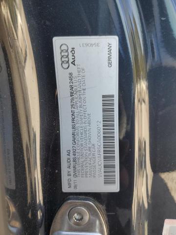 WAUCVAFR5CA006012 - 2012 AUDI S5 PREMIUM PLUS 黑色 照片 12