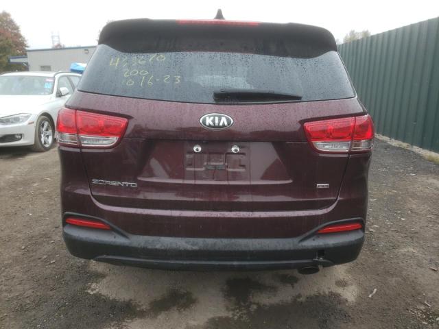 5XYPG4A34JG398111 - 2018 KIA SORENTO LX BURGUNDY photo 6