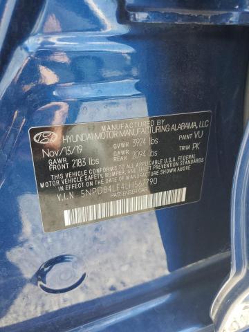 5NPD84LF4LH567790 - 2020 HYUNDAI ELANTRA SEL BLUE photo 12