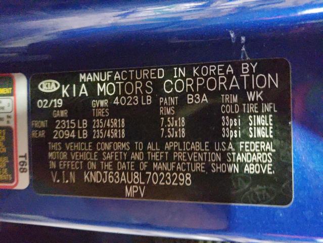 KNDJ63AU8L7023298 - 2020 KIA SOUL GT LINE BLUE photo 13