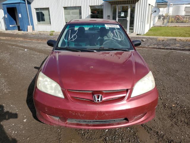2HGES16335H007021 - 2005 HONDA CIVIC DX VP Կարմիր լուսանկար 5