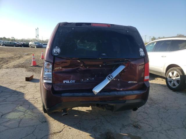 5FNYF4H51DB042645 - 2013 HONDA PILOT EXL BURGUNDY photo 6