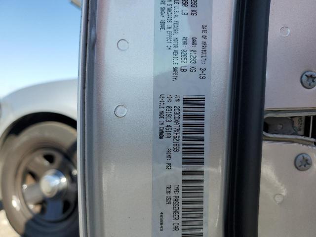 2C3CDXAT7KH621659 - 2019 DODGE CHARGER POLICE SILVER photo 12