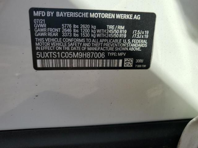 5UXTS1C05M9H87006 - 2021 BMW X3 XDRIVE30E WHITE photo 12