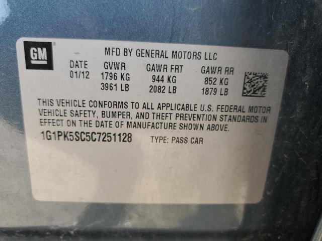 1G1PK5SC5C7251128 - 2012 CHEVROLET CRUZE ECO GRAY photo 12