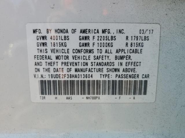 19UDE2F38HA013604 - 2017 ACURA ILX BASE WATCH PLUS WHITE photo 13