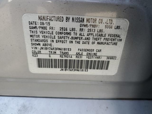 JN1BV7AR3FM418153 - 2015 INFINITI Q50 BASE SILVER photo 12