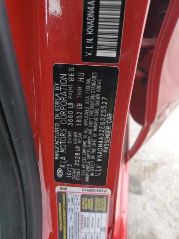 KNADN4A32E6325527 - 2014 KIA RIO EX RED photo 12