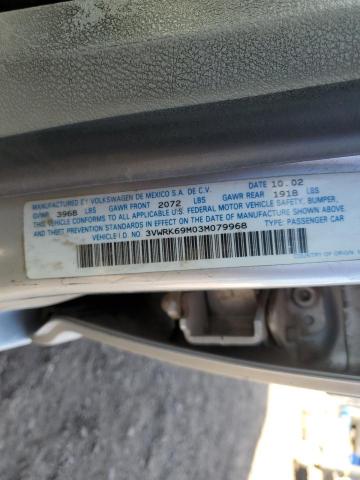 3VWRK69M03M079968 - 2003 VOLKSWAGEN JETTA GL GRAY photo 12